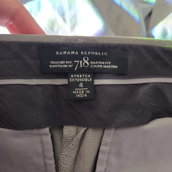 ⭐️Banana Republic 718 Martin Fit Gray Trousers Classic Straight-Leg Size 4 - Picture 6 of 6